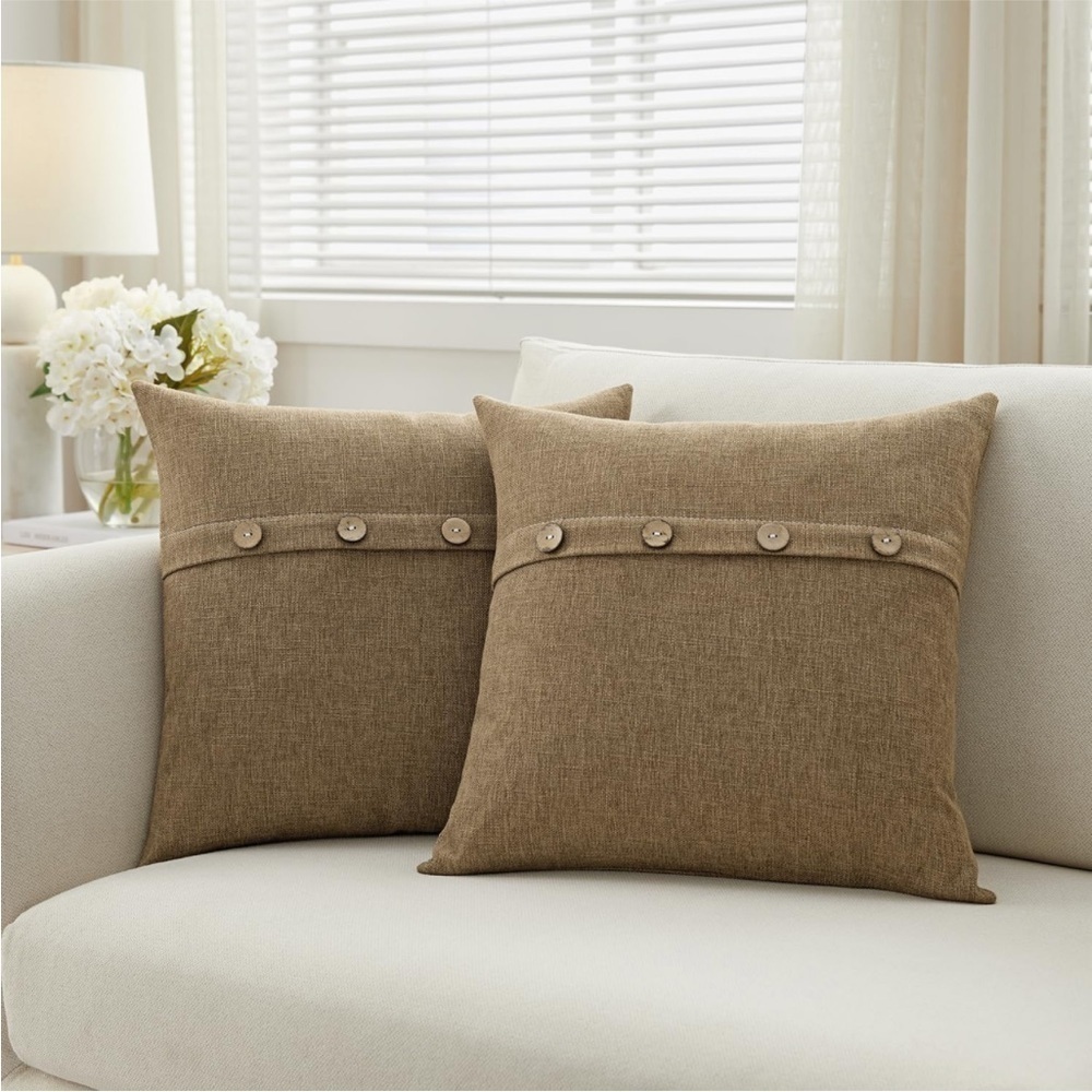 Farmhouse Mid Century Modern Bohemian Decorative Red Linen Pillow Case Cover - Picture 11 of 15